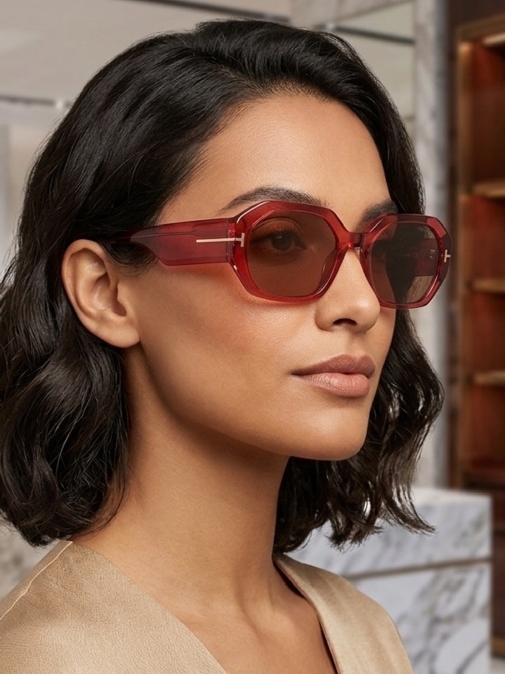 TOM FORD VERONIQUE-02 TF917 ROSE UNISEX SUNGLASSES